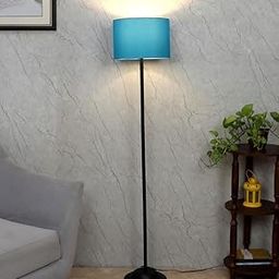 tu casa Foldable Metal Floor Lamps with Aqua Color Shade for Home Décor, Bedrooms Corner, Living Room, Gifting, Diwali Decoration, Hall, Office, Study Room (Height: - 57") - Bulb not Included-image-56
