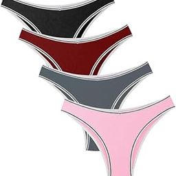 Women's Thong Sexy Panties Low-Waisted Bikini Thong Women's Thong (Pack of 4)-picture-53