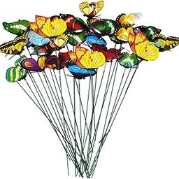 ATORSE 50x Butterfly Garden Stakes Decor Photography Prop for Patio Porch Landscape-image-69
