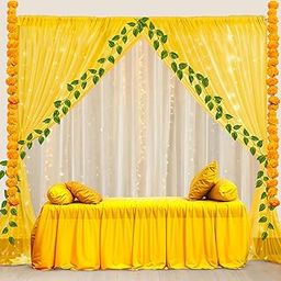 Party Propz Ganesh Chaturthi Decoration Items For Home - 11 Pcs Backdrop For Decoration|Puja Decoration Items|Janmashtami Decoration Items|Backdrop Cloth For Decoration|Backdrop Cloth For Decoration-image-40