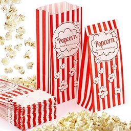 MAQIHAN 50 Popcorn Bags Individual Servings - Flat Bottom Paper Popcorn Food Bags Party Pop Corn Sleeves Bulk Carnival Halloween Snack Packs Gift Favor Treat bolsas para palomitas Movie Night Supplies-picture-20