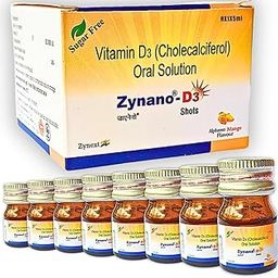 TAB ZYROCAL Zynano D3 Shots,Vitamin D3 Nano Shots,Sugarfree Cholecalciferol 60000 IU Oral Solution,Vitamin D3 liquid,Mango Flavour,8 Shots of 5ml liquid each-image-26