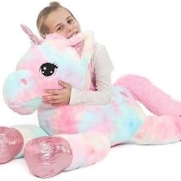 Stuff Tree Large Unicorn 65cm Soft Toys for Kids Girls Boys Girlfriend Rainbow Valentine Color Gift Item-image-2