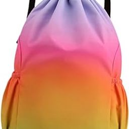 Drawstring Backpack Folding Bag for Outdoor Rugby Ball Colorful-image-86