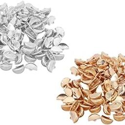 THE STYLE SUTRA 100pcs Semicircular Ribbon Crimp End Clip Clamp Belt Tip Connectors Golden-image-54