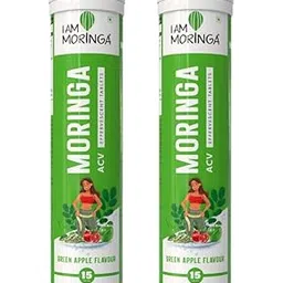 I AM MORINGA Apple Cider Vinegar Tablet for Weight Loss 15 Tablets Helps Boost Metabolism & Immunity with Moringa Superfood Extracts Natural Energy Effervescent Tablets Pack of 2-image-15