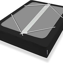 4-9 inches Split Box Spring Cover King Size Black with Stretchy Jersey Fabric Bed Frame Cover Wrap Around 4 Sides Elastic Bed Skirt Alternative Boxspring Cover King/Cal King-79