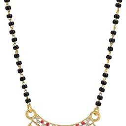 925 Sterling Silver Ruby 1 Gm Gold Plated Mangalsutra For Women | Hypoallergenic | Anti- Tarnish | Pure Silver Chandi Gift For Wife-image-70