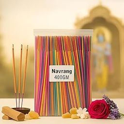 Mayamic Care 100% Garrented Navrang Agarbatti 400g – Natural Scented Incense Sticks for Puja, Meditation, Yoga, Relaxation, Aromatherapy-image-47