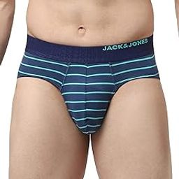 Men's Cotton Blend Classic Regular Striped Briefs-49