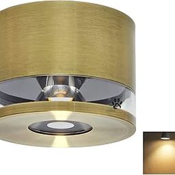 Mufasa 12 Watts Antique Brass Color LED Round Surface Light Cylindrical Shape Indoor Ceiling Mounted Spot Light Down Light Aluminum Body (6.5CM Height) (Warm White)-1