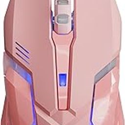 SEUNKWANG EWEADN G3 Wired Gaming Mouse, 2400 DPI Wired Optical Mouse with 6 Programmable Macro Buttons, Metal Base, 4-Color Breathing Light for PC/Laptop/Windows-Pink-image-47