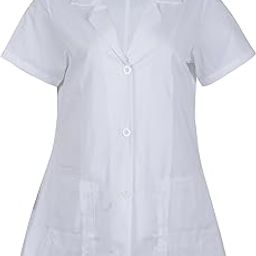 Women's Half Sleeves Doctor/Lab Coat Apron (White)-27