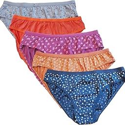 Printed Cotton Women's Bikini Underwear, Set of 5 Multicolor-image-4