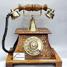 Handcrafted Wood Design Telephone, Corded Landline Phone-image-69