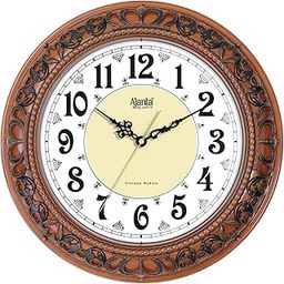 Wall Clock Ajanta Quartz Plastic Silent Sweep Movement Vintage 14 Inches Wall Clock for Home and Office-3