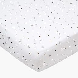 Masilo 100% Organic Cotton Crib Fitted Sheets for Crib Mattress-Baby Fitted Bed Sheet -Fits Upto 6" deep-All Round Elastic for Secure fit -Star Gold-image-13