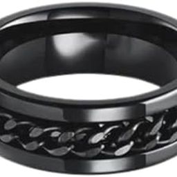 Stainless Steel Rotating Chain Ring || Available in Silver, Gold, and Black-image-65