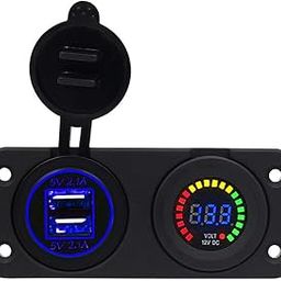 EN-VOLANT Blue LED USB Charger Power Supply with Digital Color Voltmeter ABS-picture-30