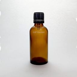 GIFTBASH 50ml Empty Amber Glass Bottle with Black Euro Dropper for Multi use Pack of (4)-12