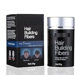 Luxafare Hair Thickening And Building Hair Fiber Black Color, Thick hair, Instant results, Plant and cotton based fibers, For men and women (25 g) Pack Of 1, Black-picture-42