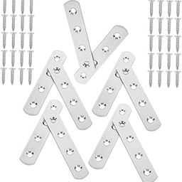KICHOUSE 10sets Straight Brace Plates Joining Plate Connectors for Furniture Repair Screws for Tables Shelves and Cabinets-image-71
