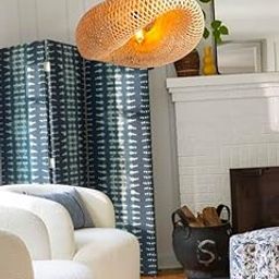 Wooden Bamboo Hanging Lampshade Farmhouse Pendant Lamp for Home Hotel Restaurant Decor with Bulb Inculded (500 gr)-image-1