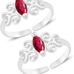 ( Formerly MJ 925 White Marquise Silver Toe Rings in Pure 92.5 Sterling Silver for Women | Chandi Bichiya | Chandi Bicchiya |-image-19