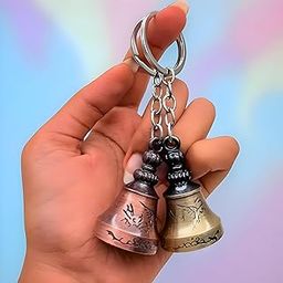 Combo of 2 Guardian Bells For Bike Keychain | Good Luck Charm for Bike, Car, Home | Tibetan Style Antique Copper Key Chain for Positive Energy & Protection | Combo of 2 Golden & Bronze Bells-image-37