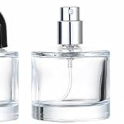 Hunky Dory 2pcs 50ml Empty Clear Glass Delicated Perfume Decant Spray Bottles with Metally Pump and Unique Cap For DIY Perfume, Essential Oils, Rose Water, Travel Use (Black)-19