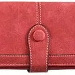 Women's Faux Leather Medium Snap Button Wallet (Red)-PID57473-picture-46