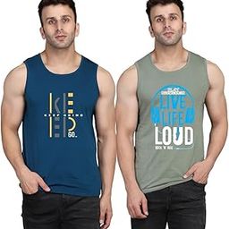 Loud Lgtgreen/Keep Black Printed Combo Cotton Gym Vest Pack-image-98