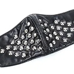 ecomistiq ECOMISTIQ®Black Gothic PU Leather Rivets Half Face Mask Steampunk Dust Mask Motorcycle|Clothing, Shoes & Accessories | Costumes, Reenactment, Theater | Accessories | Masks & Eye Masks-picture-1