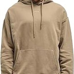Men's Beige Pure Cotton Solid Relax Fit Hoodie-picture-13