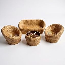 Apple Cane Sofa Set – 4-Piece Handcrafted Natural Cane Furniture | 3-Seater Sofa, 2 Chairs & Center Table | Outdoor & Indoor Use | Durable, Washable & Eco-Friendly-image-82
