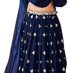 womens' Lehenga And Choli Cassata Silk With Embroidery Work Set(M-2527 Mor Pichh)-image-34