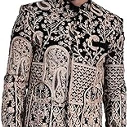 Embroidered Velvet Black Bandhgala-picture-44