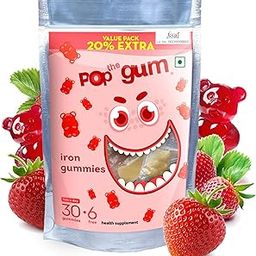 Iron Gummies For Kids | 2-6 years | 36 Gummies | Improved Concentration, Mood & Sleep | Packed With 8 Vitamins & Minerals | Iron Gummies For Kids With No Added Sugar-30