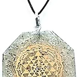 astroghar Shri yantra Laxmi Yantra Clear Quartz Crystal Chips Orgone pendant For Men And Women-picture-36
