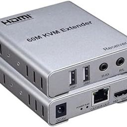 Mak World® HDMI KVM Extender Cat5e/6 Rj45 USB HDMI KVM Switch Extension Sharing USB Mouse Keyboard Compatible with PS3 PS4 Xbox PC TV Upto 60M-18
