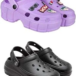 Extra Soft Classic Casual wear with Ultra Soft Flexibility Technology Clog Combo for Women's/Girl's(2012+6130)()-image-4
