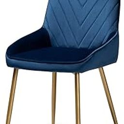 Nucast Decor® Velvet Tufted Barrel Accent Chair – Modern Versatile Design Dining Chair for Living Room, Bedroom, Office – Stylish Chair with Metal Golden Legs (Blue)-image-107