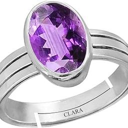 Amethyst 6.5cts or 7.25ratti 92.5 Sterling Silver Adjustable Ring for Men-picture-12