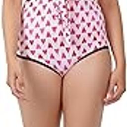 Two Piece Pink Heart Print Swimsuit for Women & Girls – Padded Crop Top with Tie-Up and Bottom (Nylon Lycra)-image-48