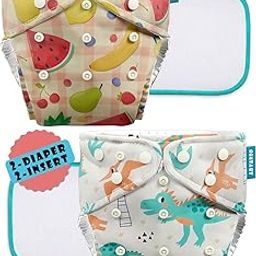 Advanso Leakage Proof cloth diapers for babies, high absorbent 2 reusable diaper 2 insert pad combo pack washable cloth diaper free size 5-18kg adjustable pocket cover 24-image-93