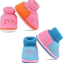 smartots Soft Comfortable and Skin Friendly Slip-On Cotton Casual Winter Booties for 0-9 Months Baby Boy & Girl Pack of 2-picture-13