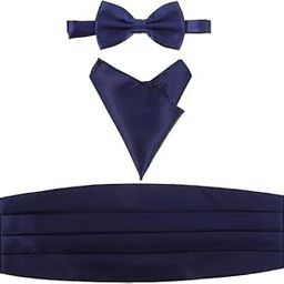 Pocket Square & Bow Tie And Tuxedo Belt For Men, Blue Pocket Square Adjustable Formal Cummerbund Blue Bow Night Suit Men Suit Accessories-picture-24