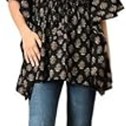 Women Ajrak Tie-up Kaftan Top-45