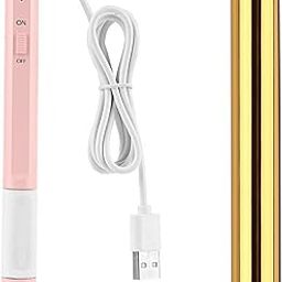 Hot Foil Roon & Hot Heated Foil Pens Set,Foil Quill Starter USB Heat Foil Pen for Scrapbooking Tool Kits Gold Glimmer Hot Foil Roll for Card Making Craft Scrapbooking Drawing Pen (pink 2.5x0.35mm)-image-64