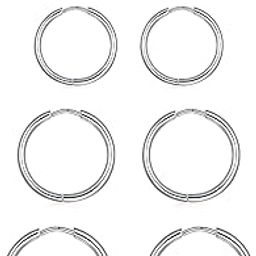 316L Surgical Steel Hoop Earrings 6mm-20mm Huggie Hoop Earrings for Men Hypoallergenic Small Sleeper Mens Hoop Earrings Cartilage Earrings for Women 20g 18G Stainless Steel No Gemstone, Stainless-image-80